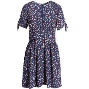 Madewell Tie Sleeve Button Front Dress Mini Daisy Sz 6